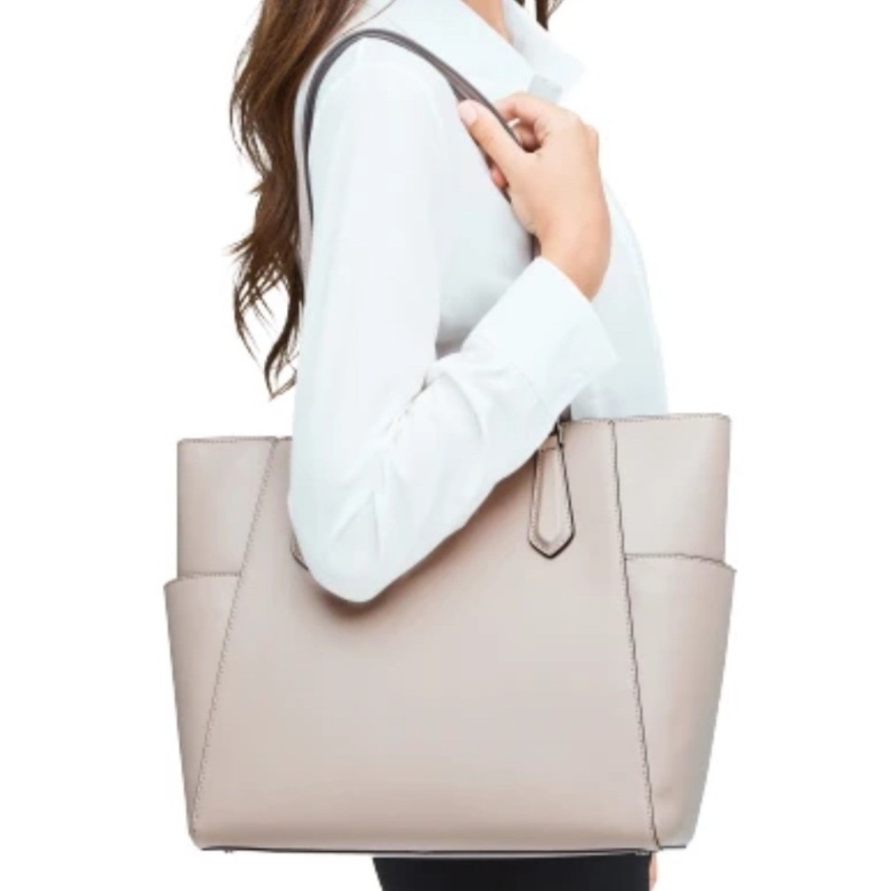 Kate Spade Tippy Medium Top Zip Tote Women OS Taupe Good Leather Shoulder Bag